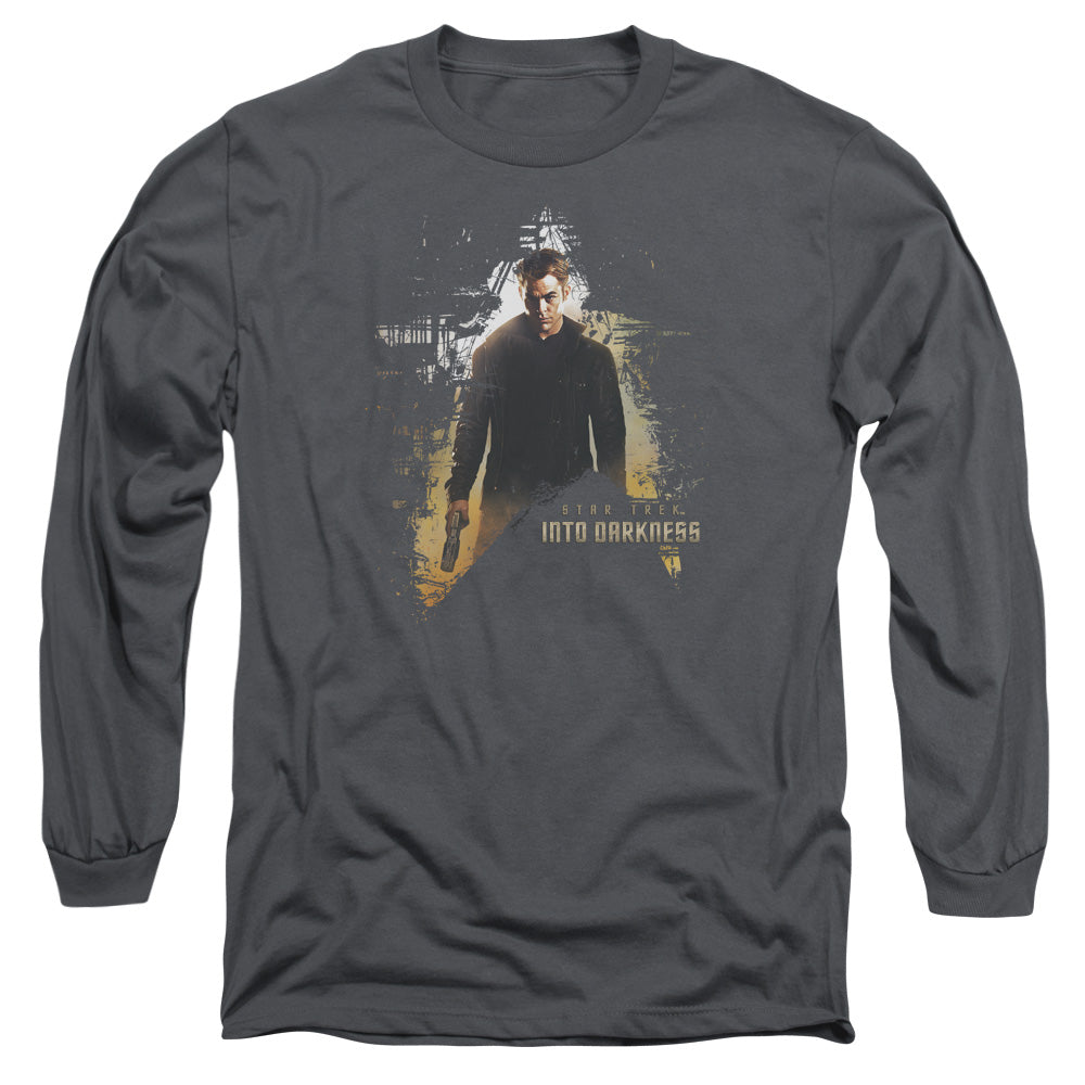 Star Trek Dark Hero Mens Long Sleeve Shirt Charcoal Officially Licensed