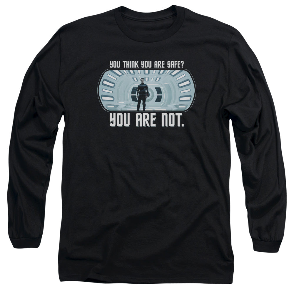 Star Trek Not Safe Mens Long Sleeve Shirt Black Officially Licensed