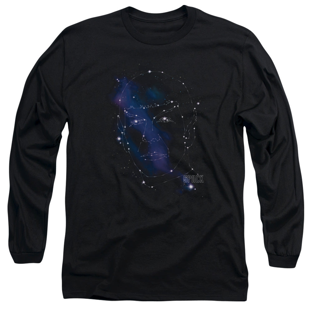 Star Trek Spock Constellations Mens Long Sleeve Shirt Black Officially Licensed