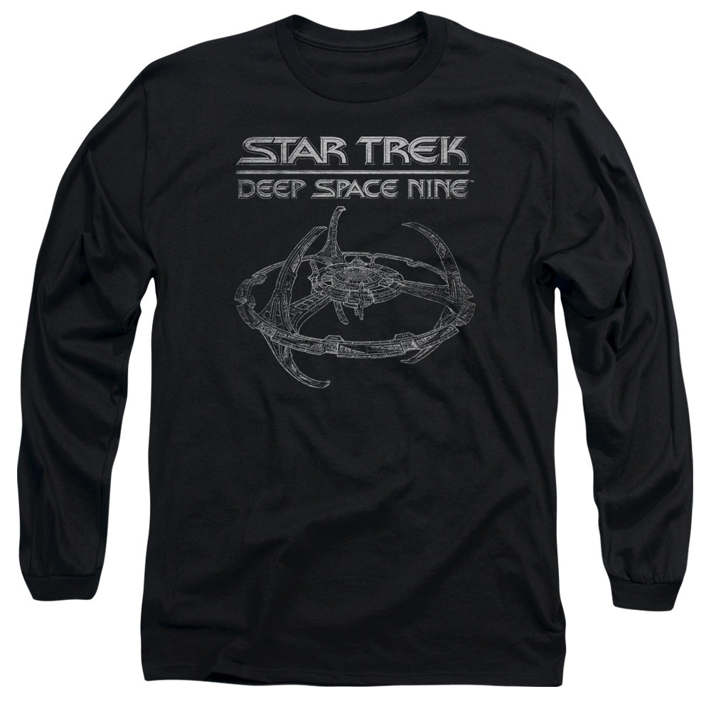 Star Trek Ds9 Station Mens Long Sleeve Shirt Black Officially Licensed