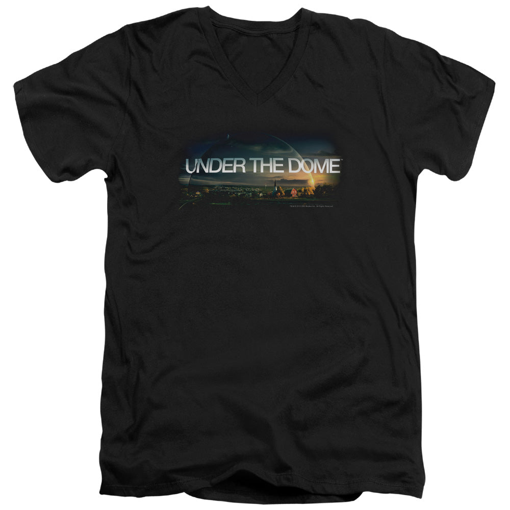 Under the Dome Dome Key Art Mens Slim Fit V-Neck T Shirt Black