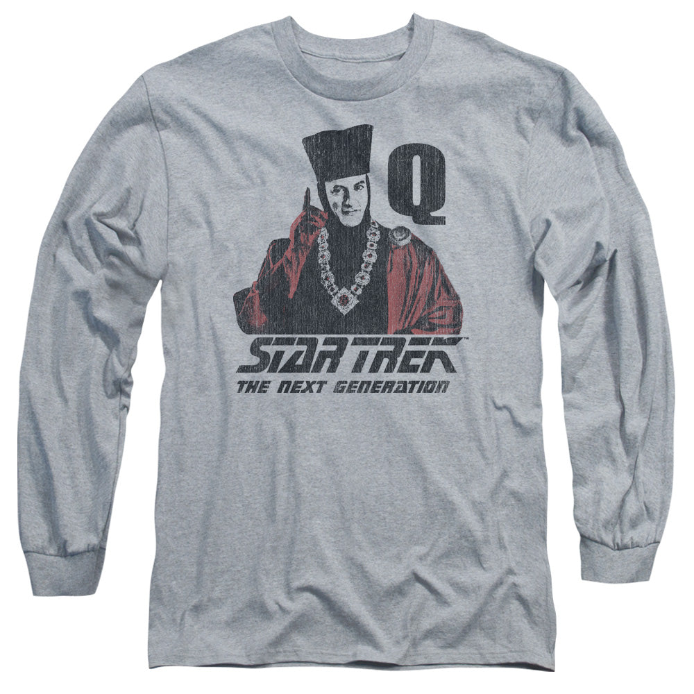Star Trek Q Point Mens Long Sleeve Shirt Athletic Heather Officially Licensed