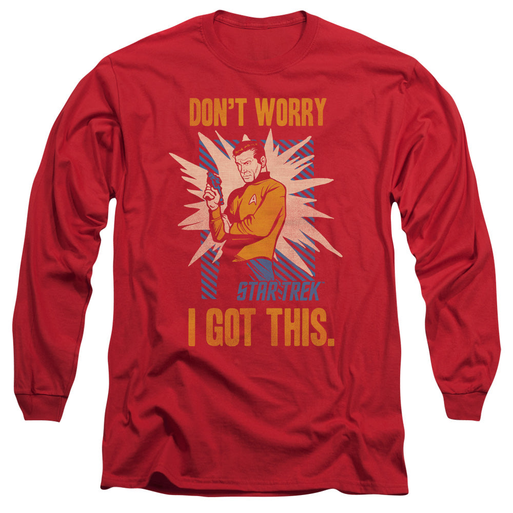 Star Trek Got This Mens Long Sleeve Shirt Red Officially Licensed