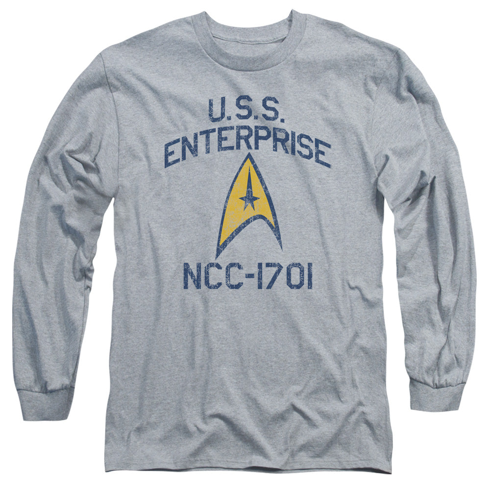 Star Trek Collegiate Arch Mens Long Sleeve Shirt Athletic Heather Officially Licensed