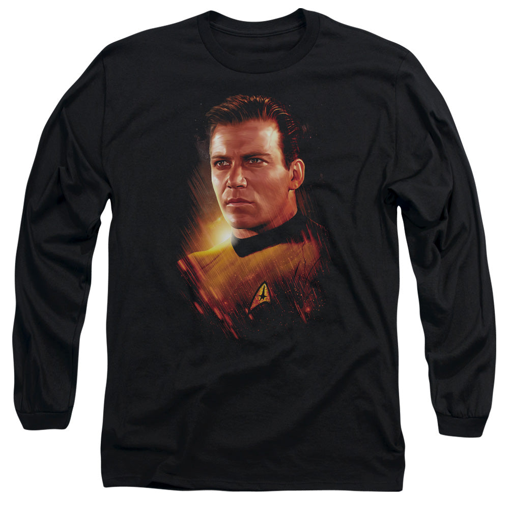 Star Trek Epic Kirk Mens Long Sleeve Shirt Black Officially Licensed