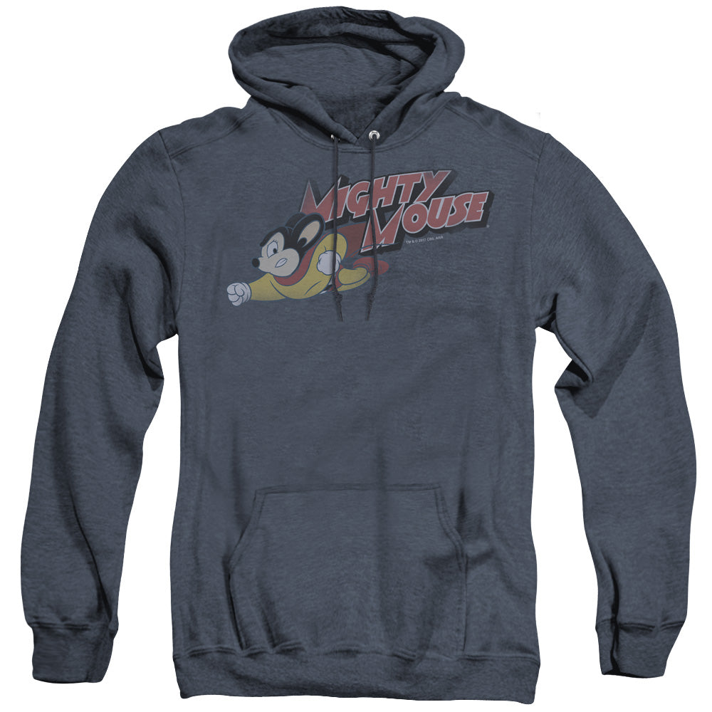 Mighty Mouse Mighty Retro Heather Mens Hoodie Navy Blue