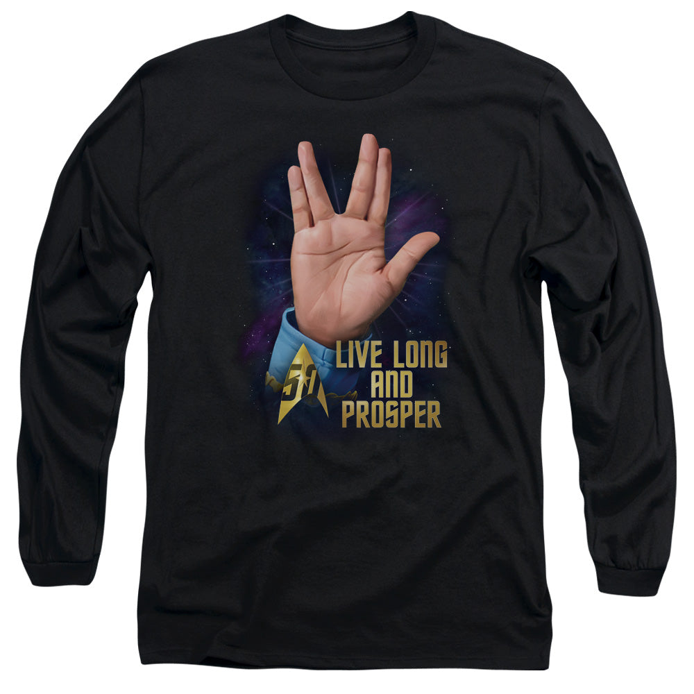 Star Trek Llap 50 Mens Long Sleeve Shirt Black Officially Licensed