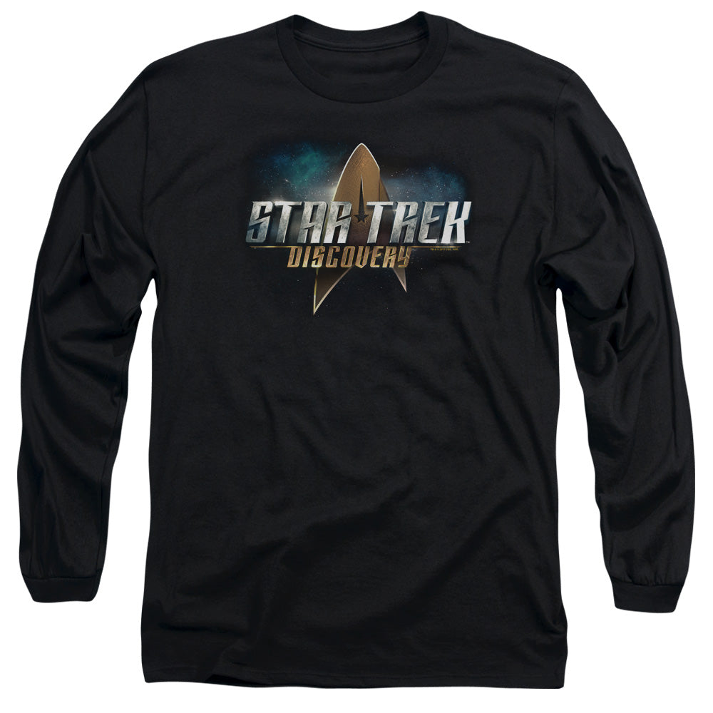 Star Trek Discovery Discovery Logo Mens Long Sleeve Shirt Black Officially Licensed
