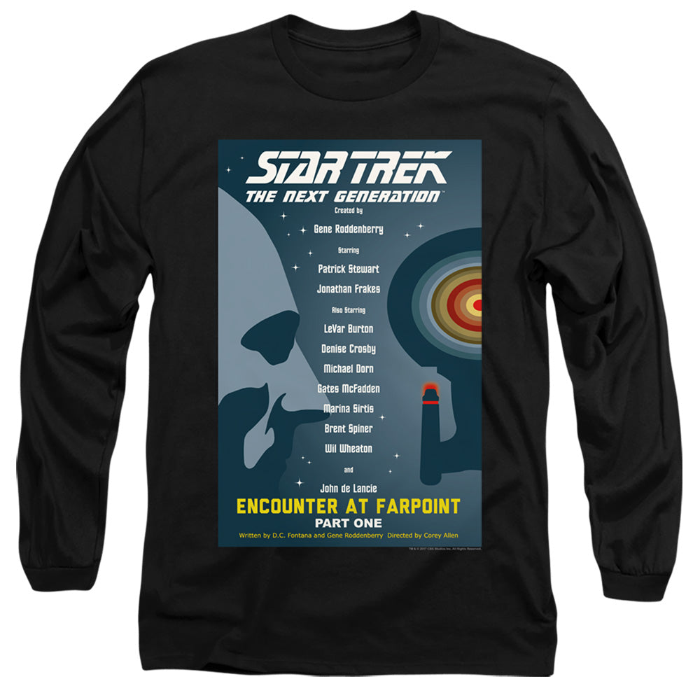 Star Trek Tng Season 1 Episode 1 Mens Long Sleeve Shirt Black Officially Licensed