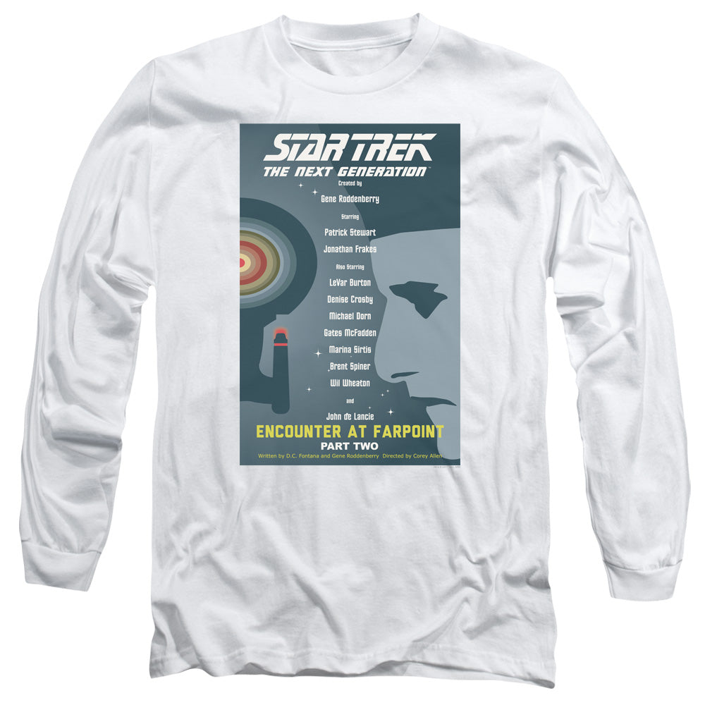 Star Trek Tng Season 1 Episode 2 Mens Long Sleeve Shirt White Officially Licensed