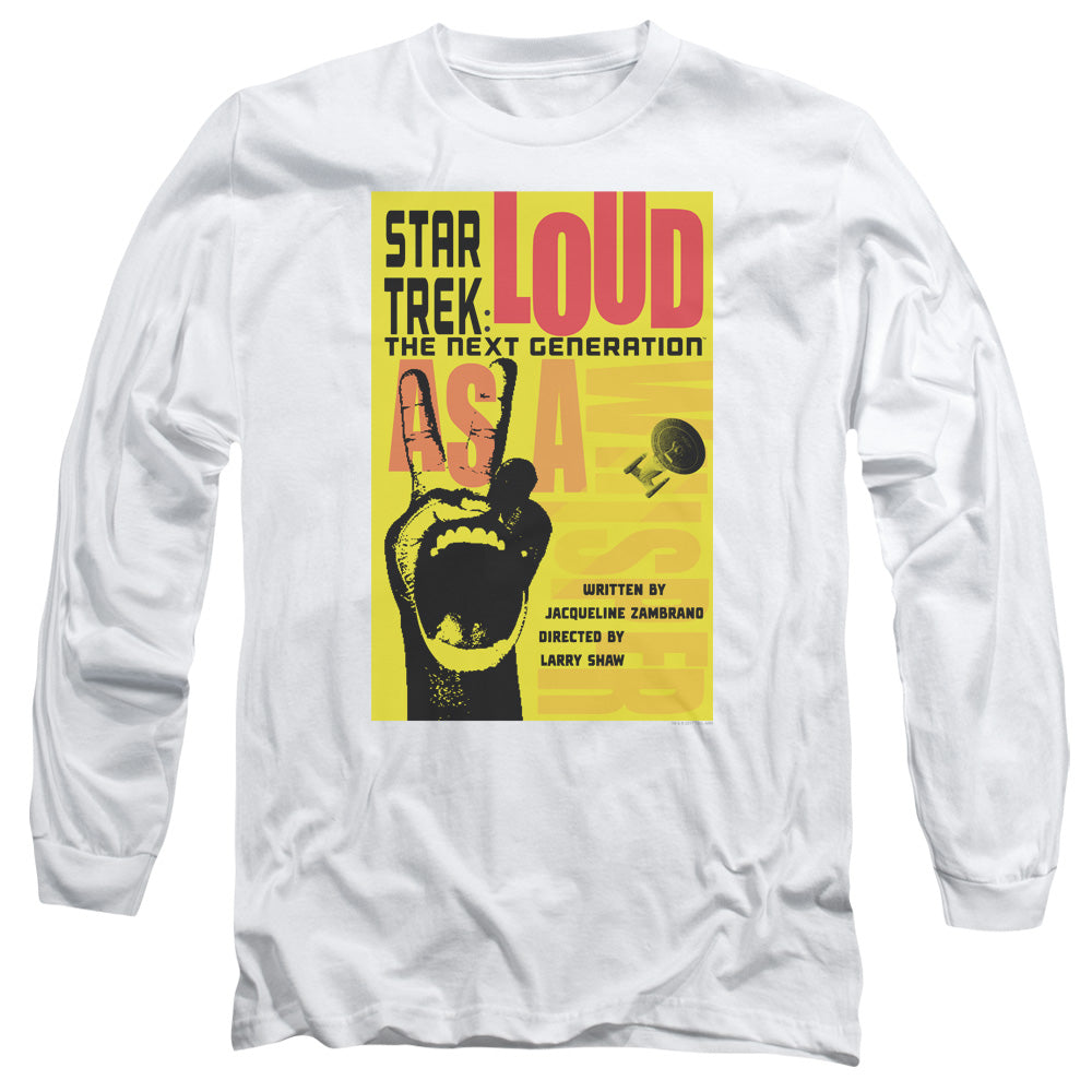 Star Trek Tng Season 2 Episode 5 Mens Long Sleeve Shirt White Officially Licensed
