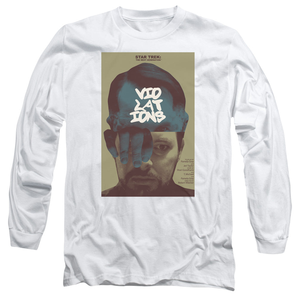 Star Trek Tng Season 5 Episode 12 Mens Long Sleeve Shirt White Officially Licensed