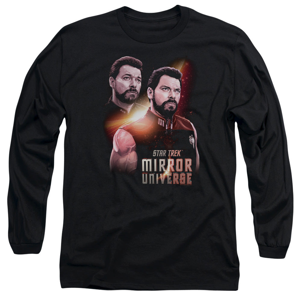 Star Trek Mirror Riker Mens Long Sleeve Shirt Black Officially Licensed
