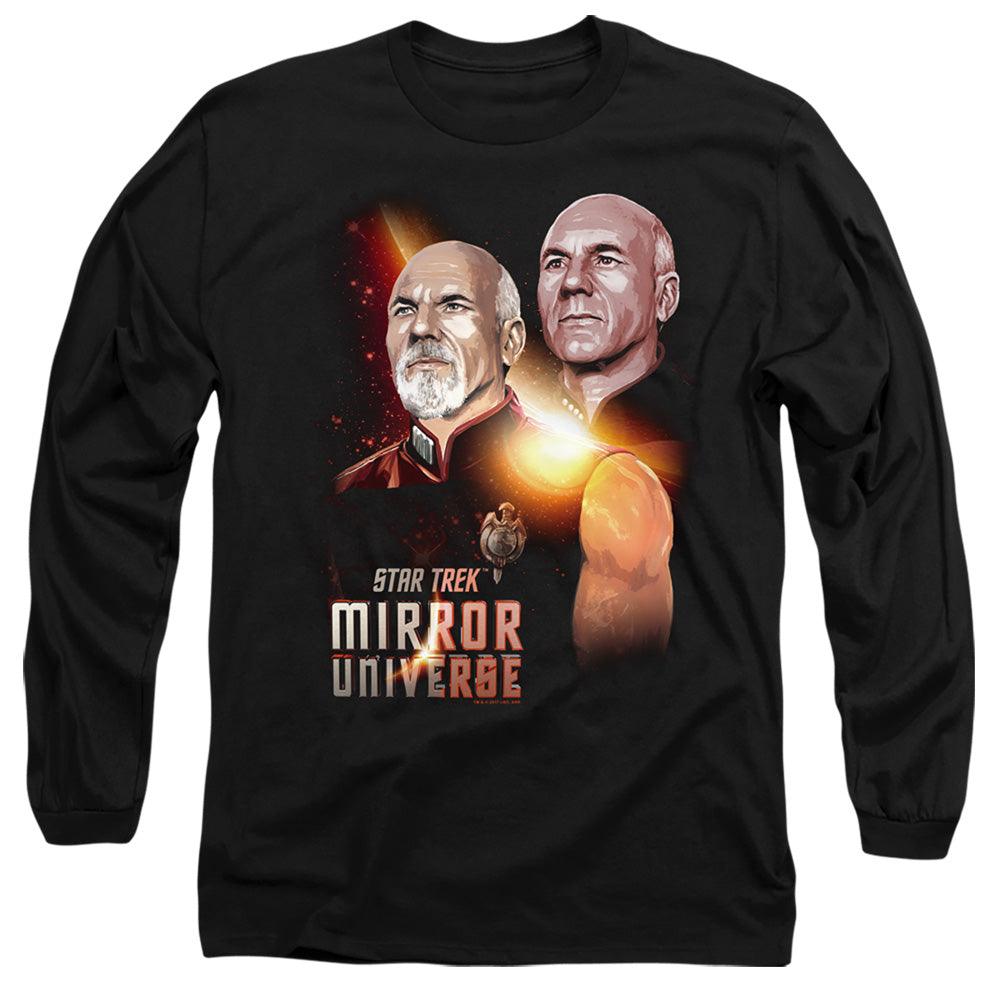 Star Trek Mirror Picard Mens Long Sleeve Shirt Black Officially Licensed