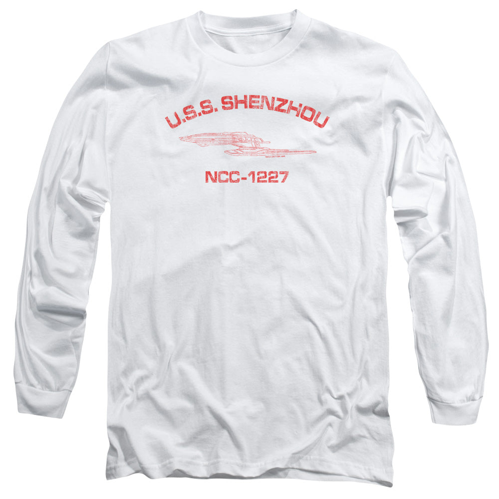 Star Trek Shenzhou Athletic Mens Long Sleeve Shirt White Officially Licensed