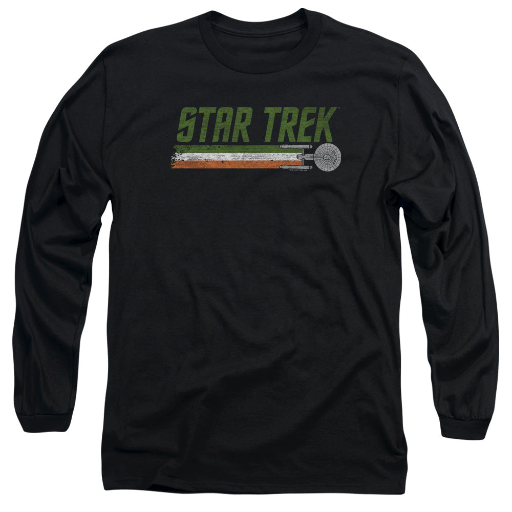 Star Trek Irish Enterprise Mens Long Sleeve Shirt Black Officially Licensed