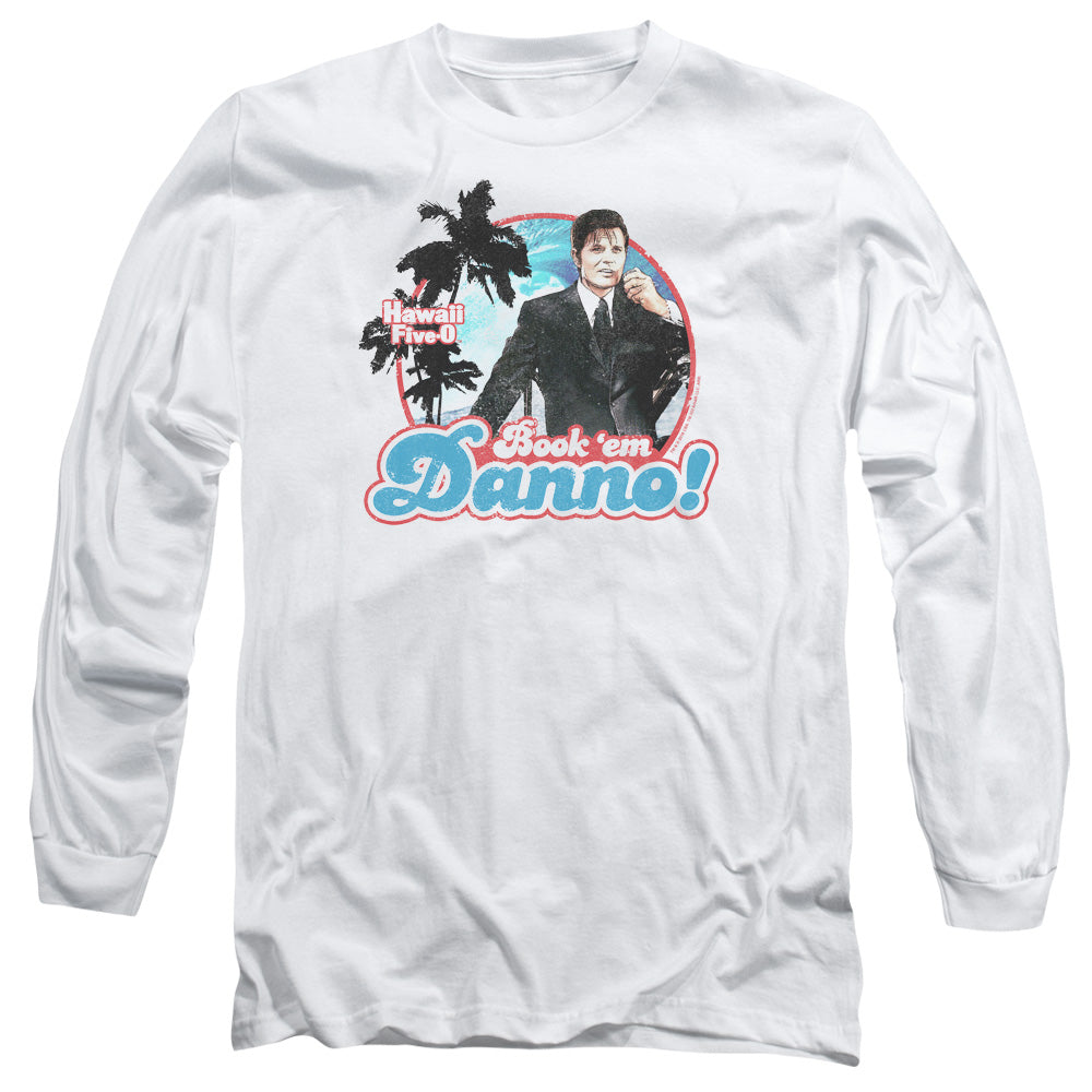 Hawaii 5 0 Book Em Danno Mens Long Sleeve Shirt White Officially Licensed