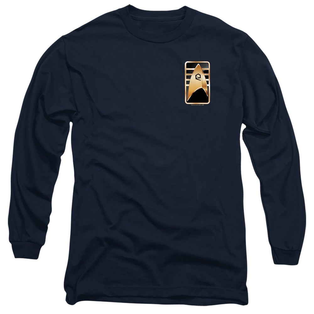 Star Trek Discovery Cadet Badge Mens Long Sleeve Shirt Navy Officially Licensed