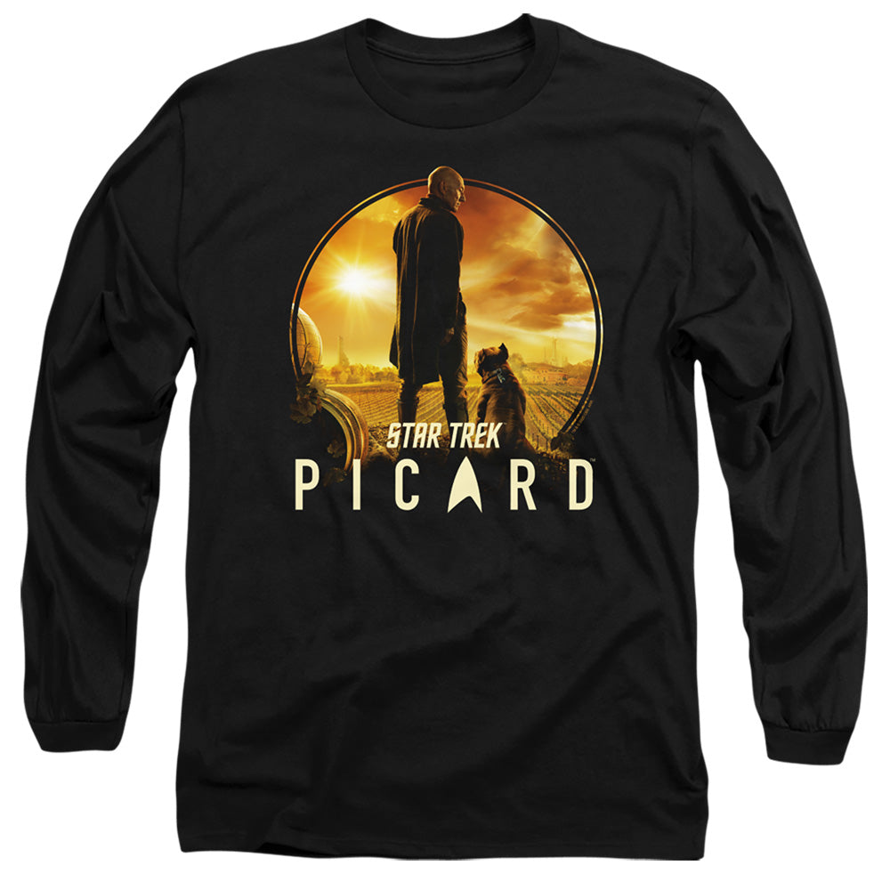 Star Trek Picard A Man And His Dog Mens Long Sleeve Shirt Black Officially Licensed