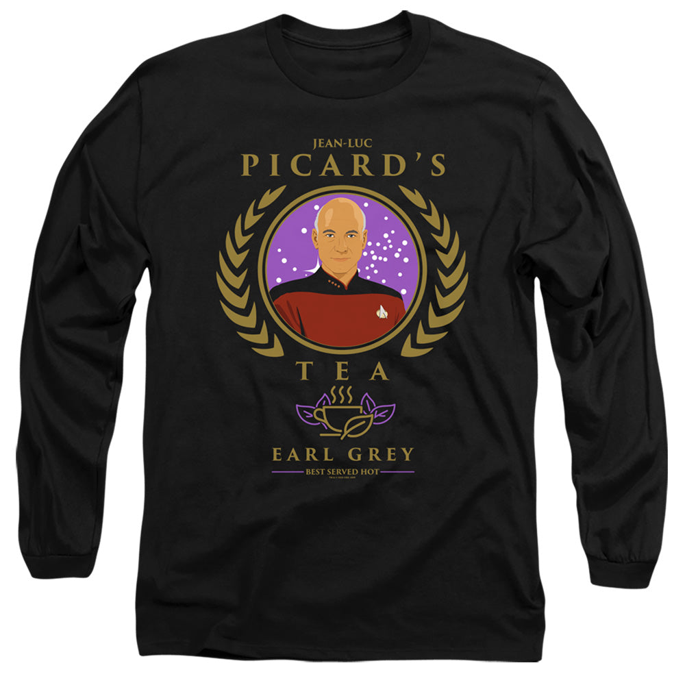 Star Trek The Next Generation Tea Earl Grey Hot Mens Long Sleeve Shirt Black Officially Licensed