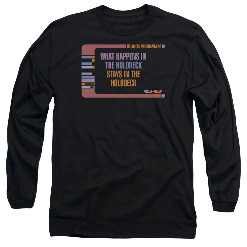 Star Trek Holodeck Secrets Mens Long Sleeve Shirt Black Officially Licensed