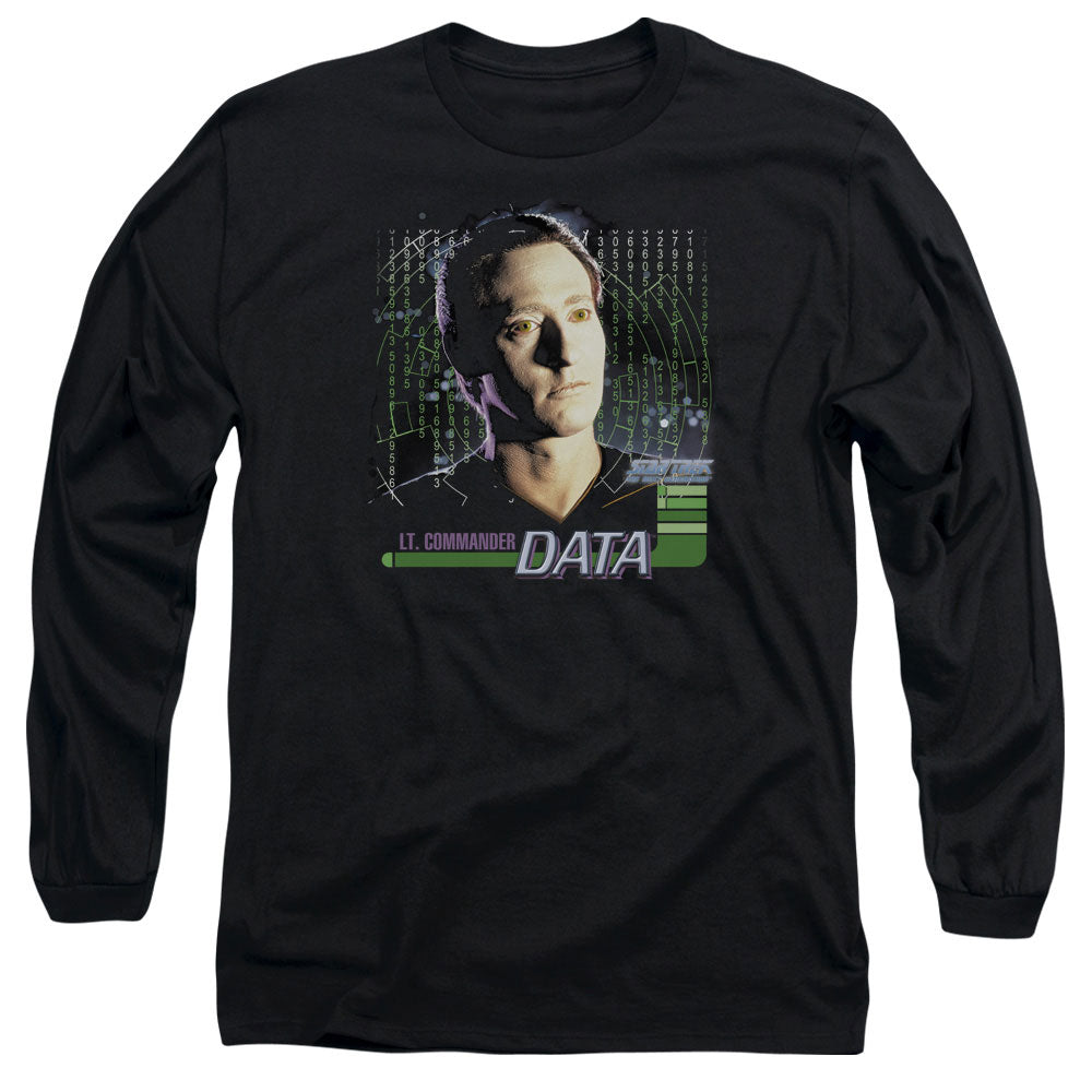 Star Trek Data Mens Long Sleeve Shirt Black Officially Licensed