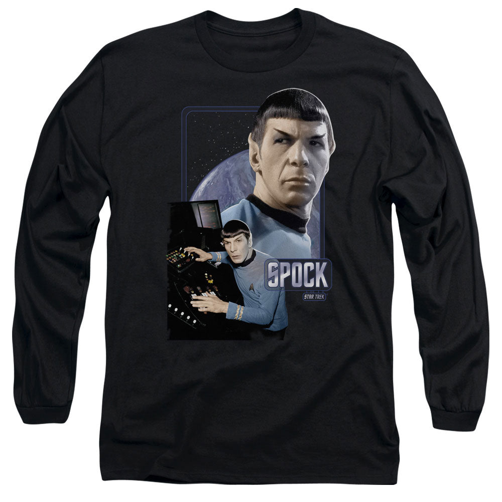 Star Trek Spock Mens Long Sleeve Shirt Black Officially Licensed