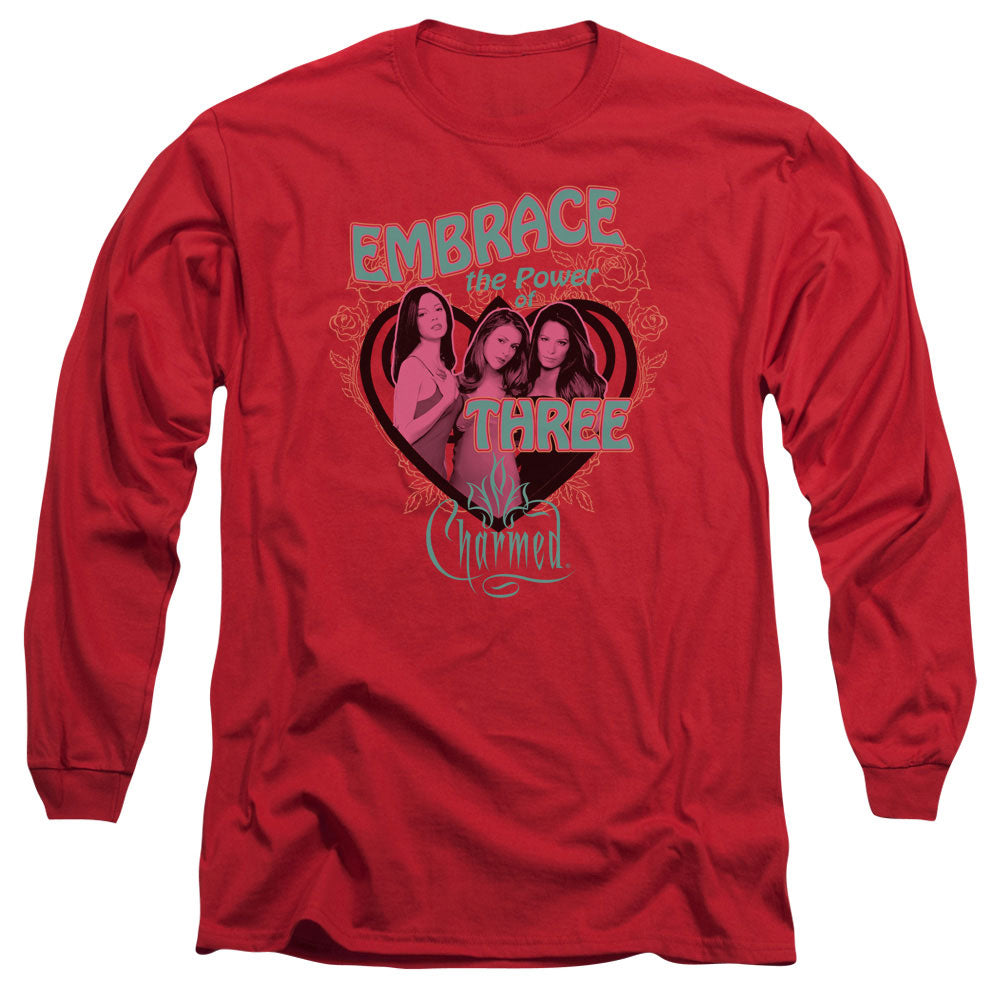 Charmed Embrace The Power Mens Long Sleeve Shirt Red Officially Licensed