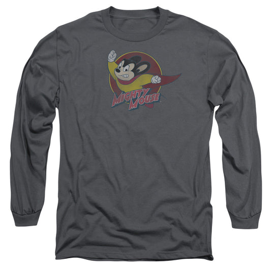 Mighty Mouse Mighty Circle Mens Long Sleeve Shirt Charcoal