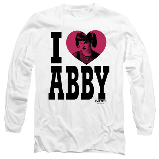 Ncis I Heart Abby Mens Long Sleeve Shirt White