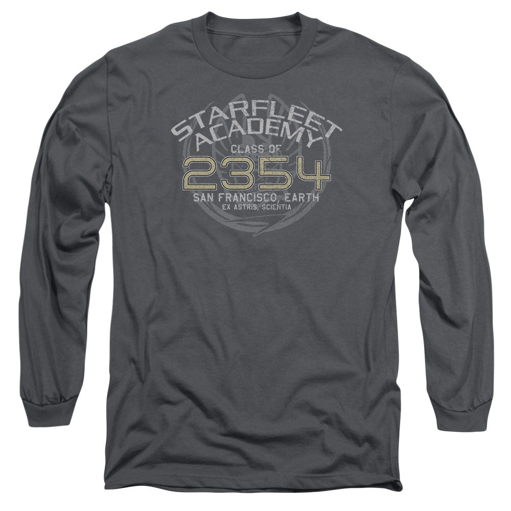 Star Trek Sisko Graduation Mens Long Sleeve Shirt Charcoal Officially Licensed