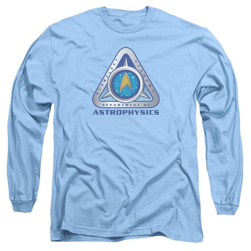 Star Trek Astrophysics Mens Long Sleeve Shirt Carolina Blue Officially Licensed