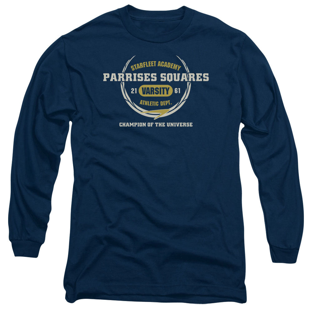 Star Trek Parrises Squares Mens Long Sleeve Shirt Navy Officially Licensed
