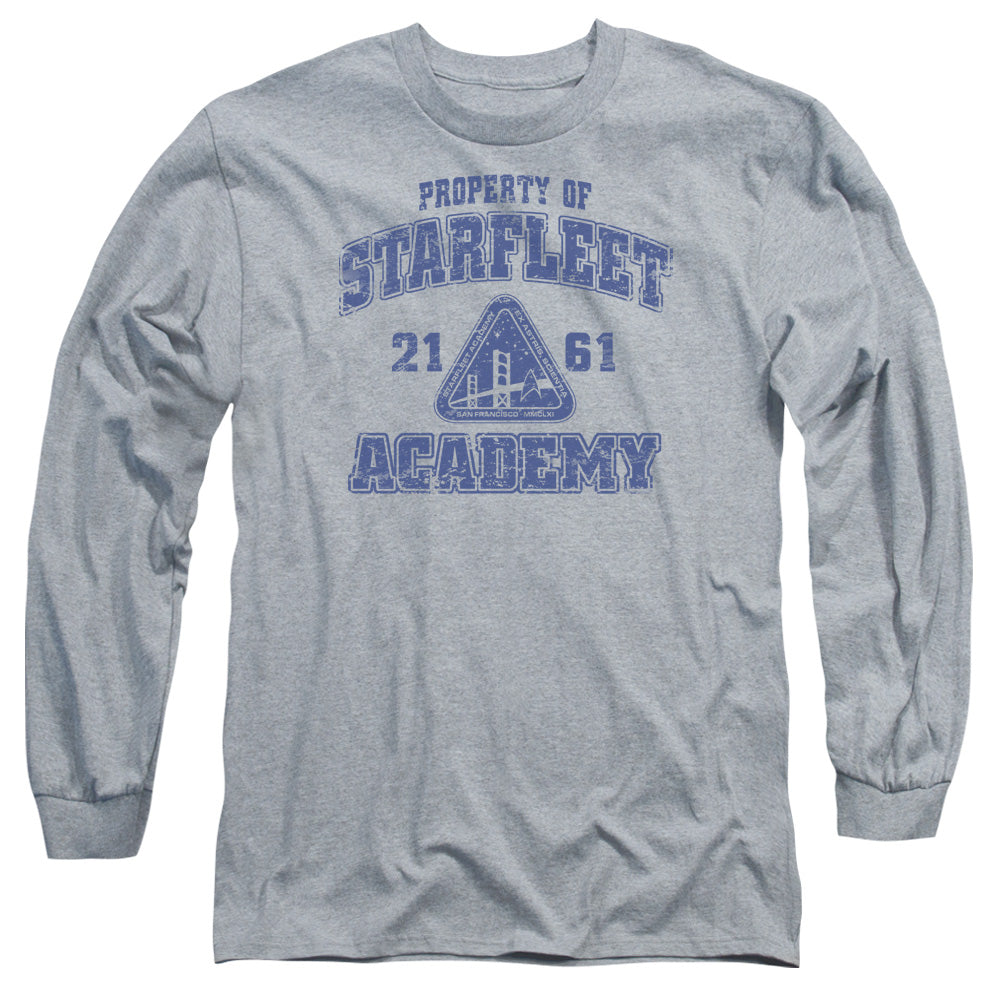 Star Trek Old School Mens Long Sleeve Shirt Athletic Heather Officially Licensed