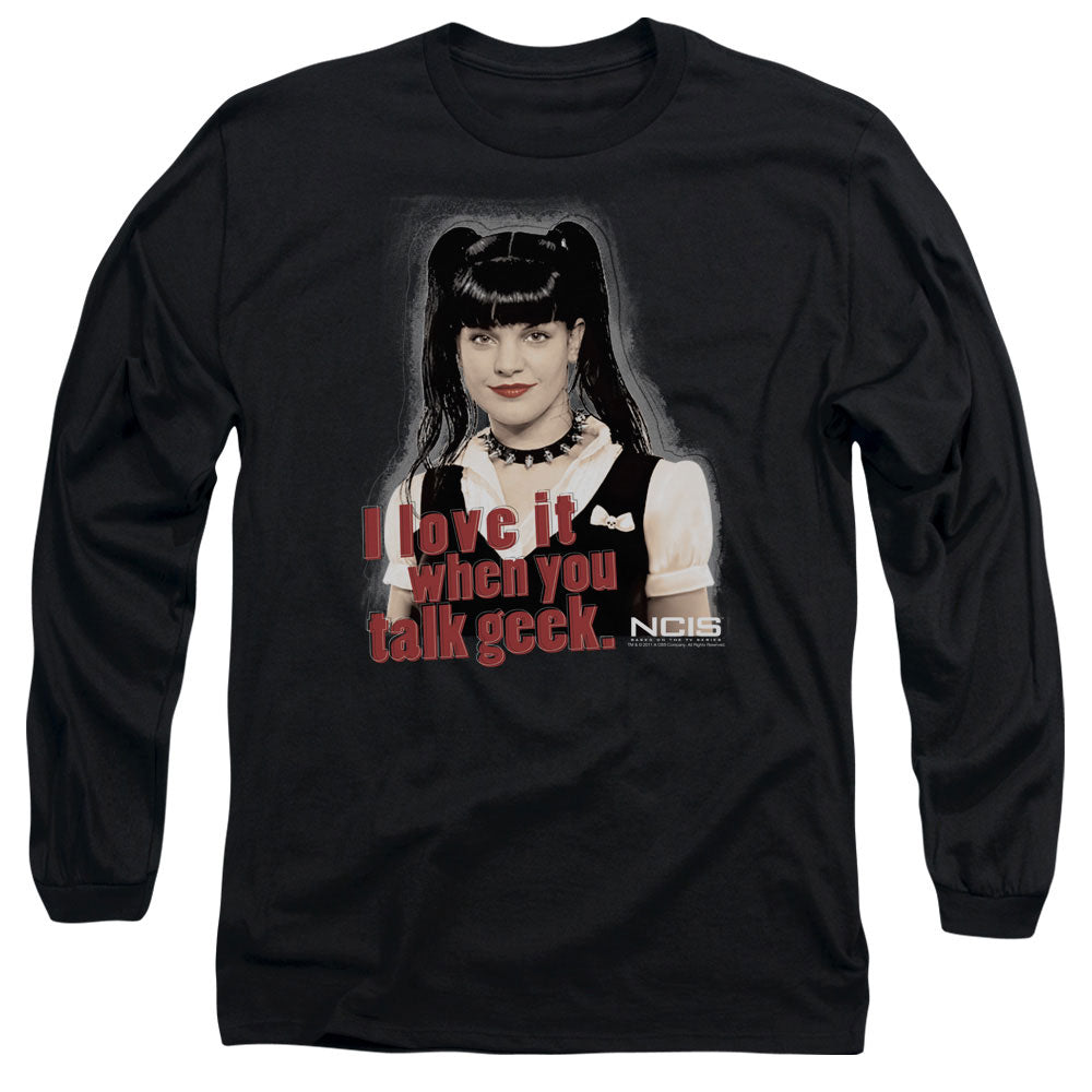 Ncis Geek Talk Mens Long Sleeve Shirt Black