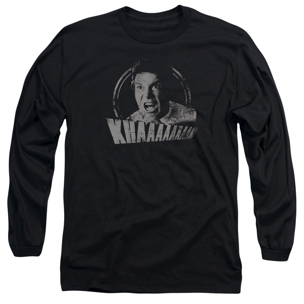 Star Trek Khan Distressed Mens Long Sleeve Shirt Black Officially Licensed