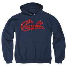 Load image into Gallery viewer, Chevrolet Chevrolet Script Distressed Mens Hoodie Navy
