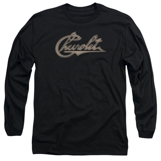 Chevrolet Chevy Script Mens Long Sleeve Shirt Black Officially Licensed