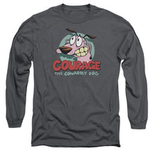 Load image into Gallery viewer, Courage The Cowardly Dog Courage Mens Long Sleeve Shirt Charcoal Officially Licensed