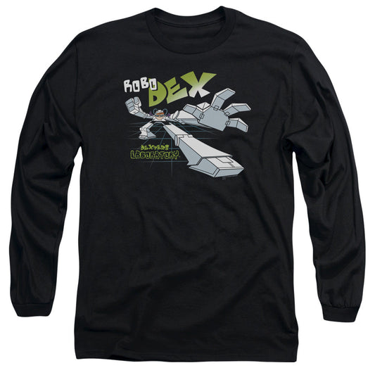 Dexters Laboratory Robo Dex Mens Long Sleeve Shirt Black Officially Licensed