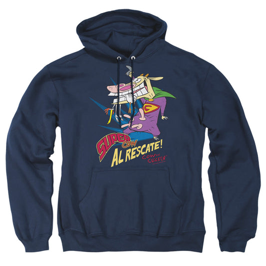Cow &Amp; Chicken Super Cow Mens Hoodie Navy