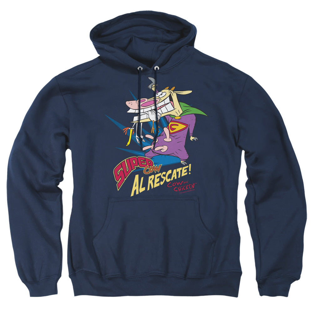 Cow &Amp; Chicken Super Cow Mens Hoodie Navy