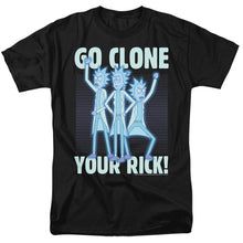 Load image into Gallery viewer, Rick And Morty Go Clone Your Rick Mens T Shirt Black