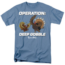 Load image into Gallery viewer, Rick And Morty Operation Deep Gobble Mens T Shirt Carolina Blue