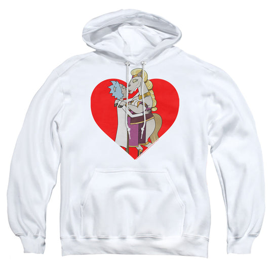 Rick And Morty Rick And Horse Kiss Mens Hoodie White