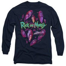 Load image into Gallery viewer, Rick And Morty Death Crystal Futures Mens Long Sleeve Shirt Navy Officially Licensed