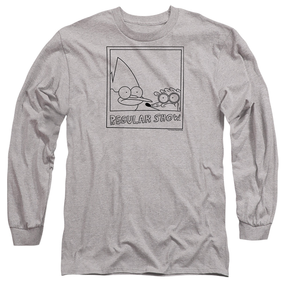 Regular Show Poloroid- L S Adult 18 1 -Athletic Heather