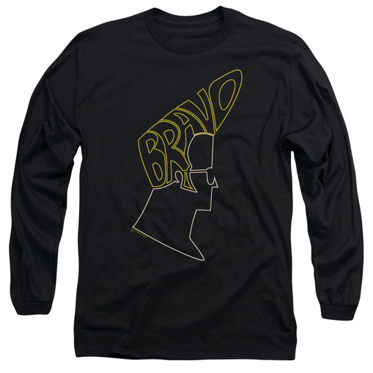 Johnny Bravo Bravo Hair Mens Long Sleeve Shirt Black Officially Licensed