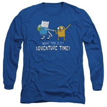 Load image into Gallery viewer, Adventure Time Fist Bump Mens Long Sleeve Shirt Royal Blue