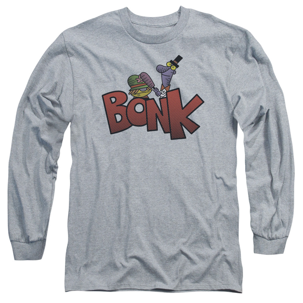 Dexters Laboratory Bonk Mens Long Sleeve Shirt Athletic Heather Officially Licensed